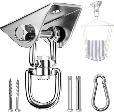 Zdjęcie produktu dla Obrotowy hak ze stali nierdzewnej o nośności 500 kg – zawieszenie do łazienki – huśtawka i fotel wiszący – system zawieszenia ze stali nierdzewnej