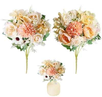 Imagen del producto de Ramo de flores artificiales de seda, decorativo, ideal para bodas, para decoración de mesas