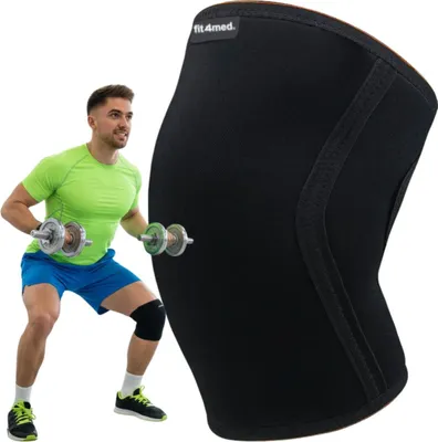 Produktbild von FIT4MED |Neopren-Kniebandage Kniebandage Knieschoner Schutzbandage M - stützend & kompressionsfördernd - gepolstert, universell (L/R), Handwäsche