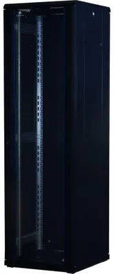 Produktbild von Rockstable 42 HE 19" Serverschrank mit Glastür, Freistehendes Gestell, 42U, 800 kg, Sperrschloss, Ablageschienen, Verstellbare Füße