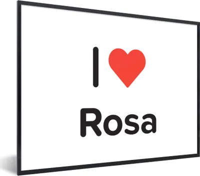 Produktbild von MuchoWow® Gerahmtes Poster Ich liebe - Rosa - Mädchen 40x30 cm - Poster mit Schwarzem Bilderrahmen Wandposter Rahmen Foto Bilder - Kunstposter - Wanddekorationen