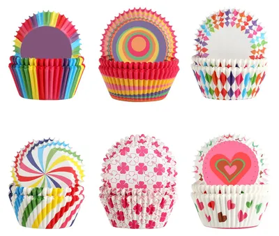 Muffinförmchen aus Papier, 300 Stück, bunt, 5x7x3 cm