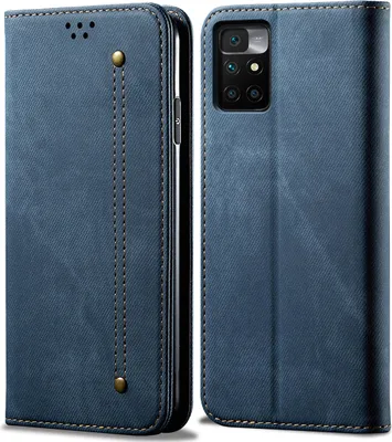 Immagine prodotto di Custodia Redmi 10, Custodia a portafoglio in pelle con chiusura magnetica e supporto per Xiaomi Redmi 10 blu