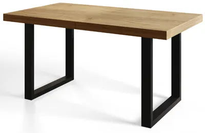 Produktbild von Rechteckiger Esstisch Loft-U, 160x90x77 cm, Lefkas, Schwarze Metallbeine