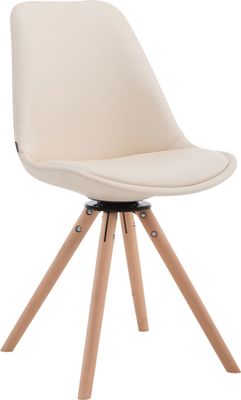 Design-Shop Otočná jídelní židle Calais, nohy round natura - Krémová