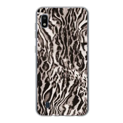 Produktbild von MuchoWow® Handyhülle Schutzhülle Hülle für Samsung Galaxy A10 Pantherdruck - Formen - Schwarz - Braun Silikon Softcase Handy Hülle - Schutzhülle
