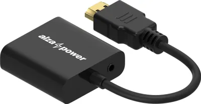 Produktbild von AlzaPower HDMI (M) auf VGA (F) mit 3,5-mm-Klinkenstecker, schwarz