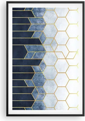 Produktbild von Gerahmtes Poster - Schwarzer Rahmen - Abstraktion Figuren Geometrisch - 61x91,5 cm - Wand Bild - Wanddeko - Wandbilder - Kunstposter - Wandposter - Bilderrahmen - Bilder - Kunstdruck - P2BPA61x91-5135