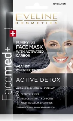 Produktbild von Eveline Active Detox Face Mask with Active Carbon for Combination and Oily Skin 5ml