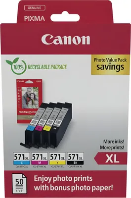 Produktbild von Canon CLI-571 XL BK/C/M/Y Photo Value Pack