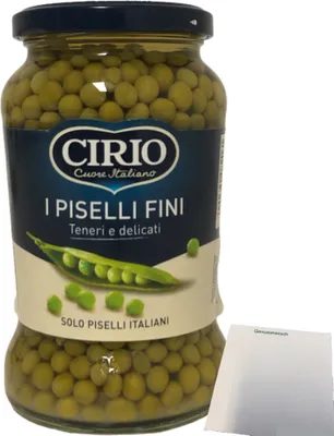 Produktbild von Cirio I Piselli Fini feine Erbsen (1x240g ATG Glas) + usy Block