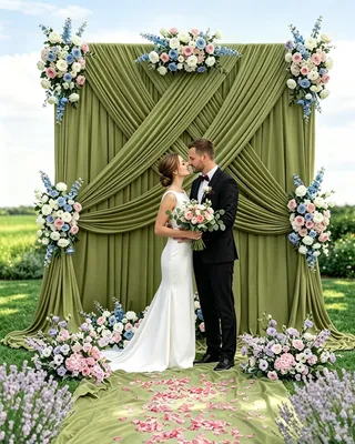 Productafbeelding van Solidchoice - 10ft X 10ft Groene Achtergrond Gordijn voor Decoratie