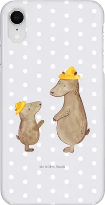 Produktbild von Mr. & Mrs. Panda Iphone XR Handyhülle Bären mit Hut - Grau Pastell - Geschenk, Premium Kunststoff, Vater, Muttertag, Vatertag, Familie, Handy Case, Kinder, Papa, Family