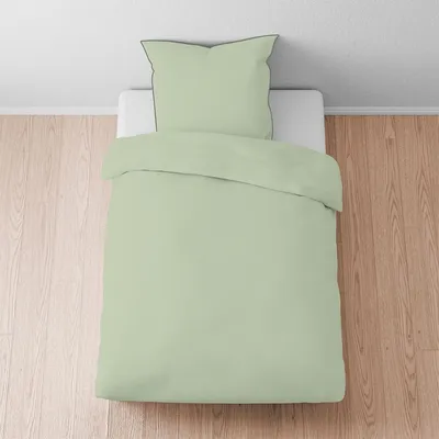Produktbild von Biberna Uni Pique Bettwäsche 290500 135x200 cm + 80x80 cm pistaziengrün