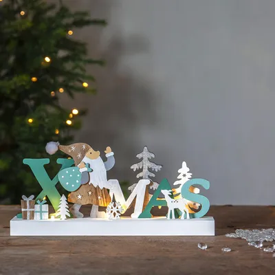 Produktbild von LED Fensterleuchte "REINBEK" XMAS 30cm x 15cm Warmweiß Batteriebetrieb inklusive Timer