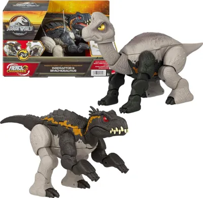 Obrázok produktu pre Mattel Jurassic World Fierce Changers Dino Extenders Giganotosaurus/Nasutoceratops