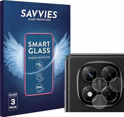 Produktbild von 3x Savvies Schutzglas Folie für Xiaomi Redmi Note 14 Pro (NUR Kameraschutz) 9H Panzer Schutzfolie Glas Displayschutz klar transparent