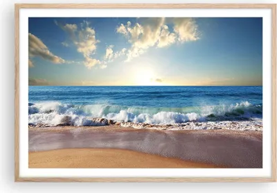 Produktbild von Gerahmtes Poster - Rahmen in heller Eiche - Meer Ufer Wasser - 91,5x61 cm - Wand Bild - Wanddeko - Wandbilder - Kunstposter - Wandposter - Bilderrahmen - Bilder - Kunstdruck - Wandbild P2NAA91x61-3551
