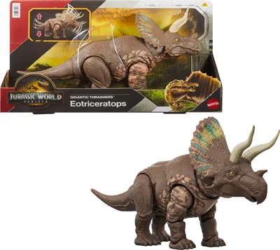 Produktbild von Mattel Jurassic World Eotriceratops Dinosaurier-Spielzeugfigur mit Wutattacken
