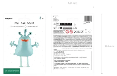 Produktbild von Folienballon laufender Außerirdischer 58x60cm für Helium Blau