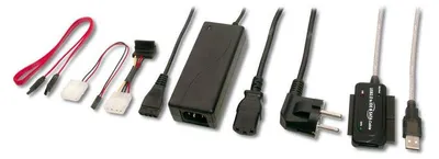 Obrázek produktu pro PremiumCord Konvertor USB 2.0 - IDE + SATA adapter s kabelem a přídavným zdrojem