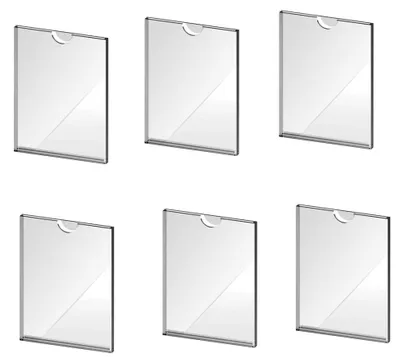 Image de 6 supports de brochures A5 - Supports muraux pour documents - Transparent