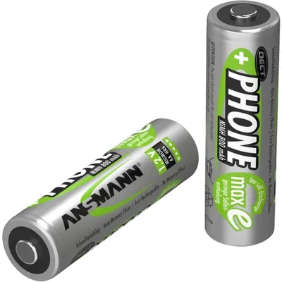 Produktbild von ANSMANN Akku AA Mignon 800mAh 1,2V NiMH für Telefon 2 Stück - wiederaufladbar