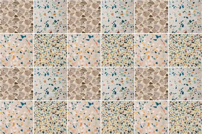 Produktbild von Fliesenaufkleber 20 x 20 cm – 24 Stück – Selbstklebend – Wasserfest – Pflegeleicht – Hitzebeständig – Für Küche & Bad – Natursteine im Mosaik