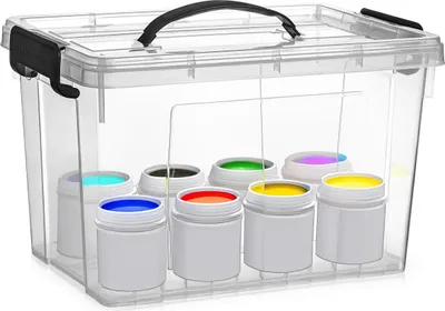 Produktbild von Aufbewahrungsbox mit Deckel - transparent grau - 11 Liter - 34 x 24 x 21 cm - Kunststoff
