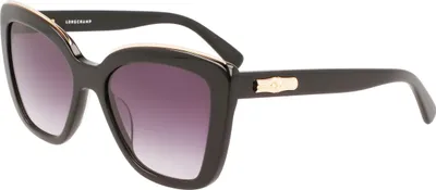 Productafbeelding van Longchamp LO692S dameszonnebril met volledige omrande glazen, metalen frame