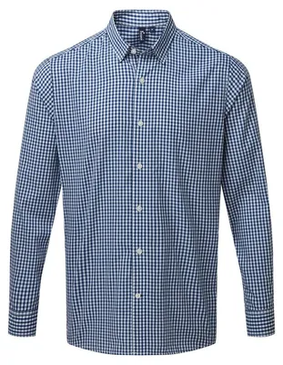 Image de Chemise « Maxton » pour homme à manches longues LT4966 (M) (bleu marine/blanc)