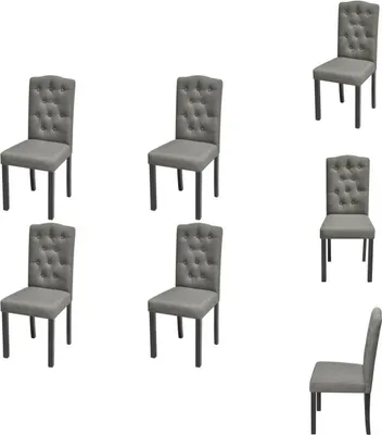 Image de vidaXL Chaise de salle à manger 4 pcs. Gris Tissu - Chaises de salle à manger