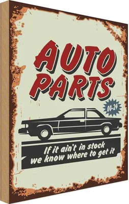 Produktbild von vianmo Holzschild 18x12 cm Auto Parts Teile Service Garage Werkstatt