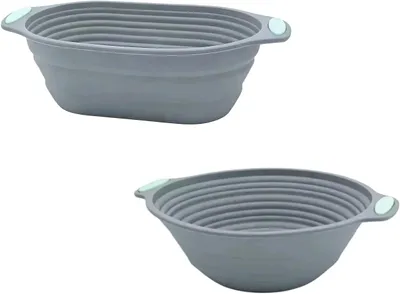 Produktbild von Gärkorb Set, Silikon, rund und oval, hitzebeständig, für Brotbacken