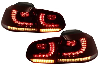 Produktbild von Rückleuchten Full LED für VW Golf 6 08-13 R20 Look Dynamisch Drehen Kirschrot.