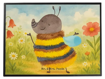 Produktbild von Mr. & Mrs. Panda schreibtischunterlage Hummel flauschig Design - Weiß - Geschenk, Blume, malunterlagen, Schreibunterlage, schreibtischunterlagen, Tiere, Tischunterlage