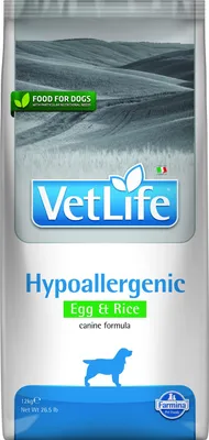 Obrázek produktu pro Farmina Pet Food Vet Life Hypoallergenic, Dospělý jedinec, Jakékoli plemeno, Egg, Rýže, 12 kg