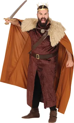 Produktbild von Mittelalterlicher König Kostüm Edler Herr Samt Umhang Löwenritter Fasching Festliche Gewandung Karneval, Größe: 54 - 56 (XL) Farbe: Braun