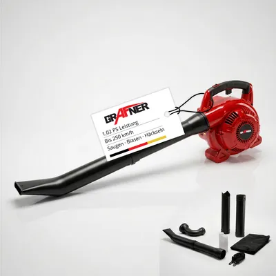 Immagine prodotto di Aspiratore e soffiatore di foglie a benzina Grafner 3in1 con trituratore Sacco di raccolta da 35L Motore a 2 tempi da 0,75 kW 1,02 CV Trituratore di foglie