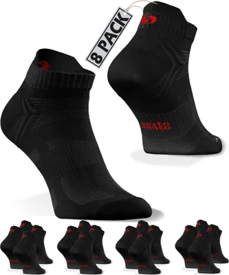 Produktbild von Sesto Senso Sportsocken Quarter Unisex Zum Laufen Schwarz-Rot Größe 43-46 - 8er-Pack