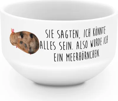 Produktbild von Mr. & Mrs. Panda Schüssel Einhorn Meerschweinchen - Weiß - Geschenk, Unicorn, Meerhörnchen, schale, Einhörner, Müslischale, Müsli, Obstschale, Meerschwein, dessertschale