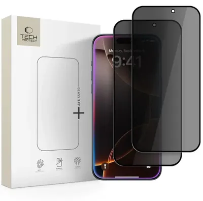 Immagine prodotto di Tech-Protect Glass Spy+ 2-Pack per Iphone 16 Pro / 17 / 17 Pro