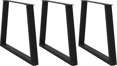 Image de Pieds de table à manger en V 3 pièces Noir 90 x (72-73,3) cm Acier