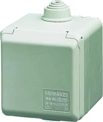 Immagine prodotto di Mennekes AP, presa a muro CEE, Cepex, 16 A, 5 p, 400 V, 6 h, IP44, grigio chiaro, 1 pz.