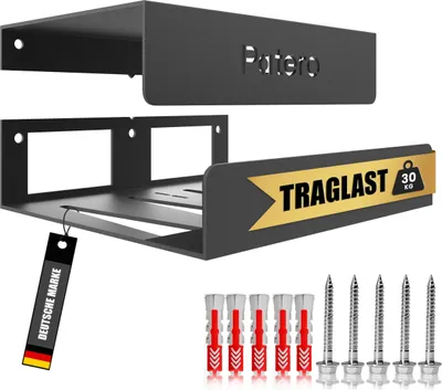 Produktbild von Patero Fahrrad Wandhalterung aus Metall – Wandhalterung Fahrrad Aufhängung mit 30 kg Traglast – Fahrradhalter Wand Fahrradhalterung Wand Rennrad Wandhalterung mit Montagematerial