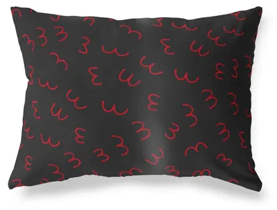 Kissenhülle Rot-Schwarz 35x50 cm, dekorativ, Baumwolle-Polyester