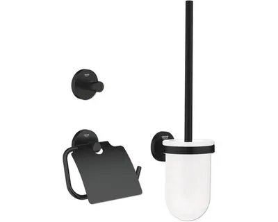 Produktbild von Grohe QuickFix Start - WC-Accessoires-Set 3 in 1, schwarz matt