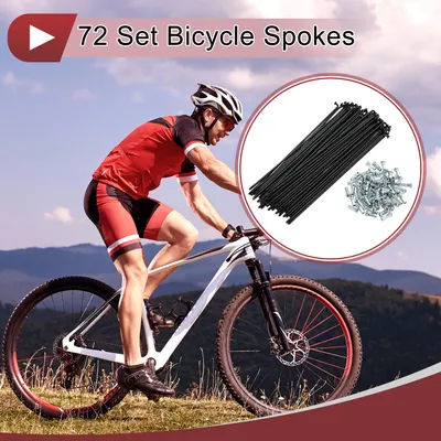 Produktbild von 72 Set 12G Fahrradspeichen 183mm Fahrradspeichen Kohlenstoffstahl Schwarz
