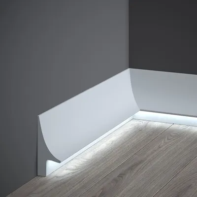 Produktbild von PROVISTON | Sockelleiste | 40 x 93 x 2000 mm | Weiß | Fußleiste | LED Lichtleiste | Indirekte Beleuchtung | Klassisch | Hochwertig | Robust | Langlebig | 1 Stück