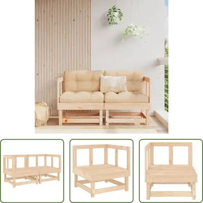 Produktbild von The Living Store Garten-Ecksofas 2 Stk. Massivholz Kiefer
